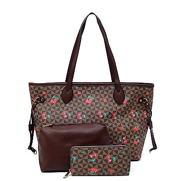 Monogram Cherry Print 3-in-1 Shopper