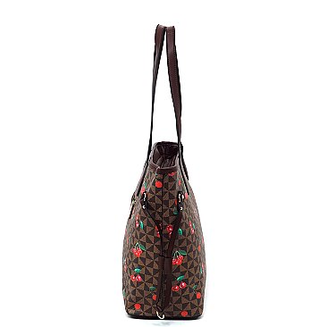 Monogram Cherry Print 3-in-1 Shopper