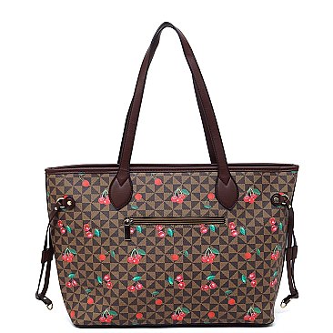 Monogram Cherry Print 3-in-1 Shopper