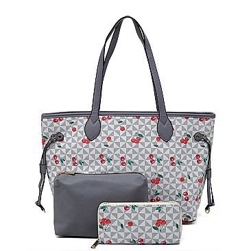 Monogram Cherry Print 3-in-1 Shopper