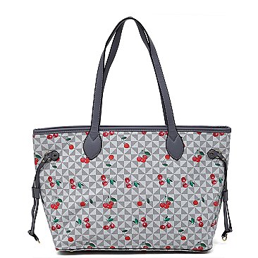 Monogram Cherry Print 3-in-1 Shopper