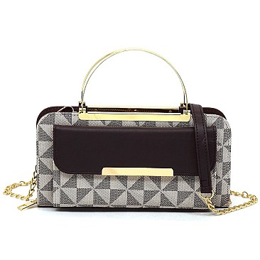 Triangle Checkered MONOGRAM TOP HANDLE CROSSBODY Bag