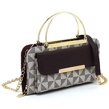 Triangle Checkered MONOGRAM TOP HANDLE CROSSBODY Bag