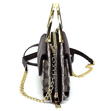 PM Monogram Round Top Handle Crossbody Bag Clutch Wallet