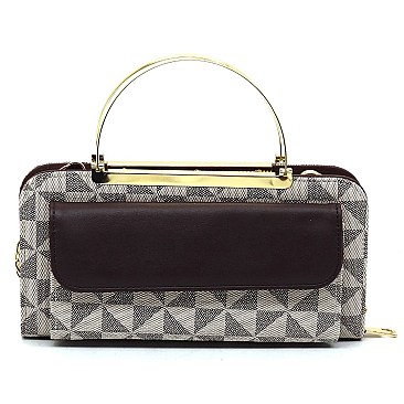 Triangle Checkered MONOGRAM TOP HANDLE CROSSBODY Bag