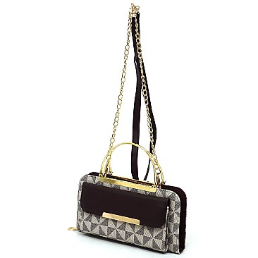 Triangle Checkered MONOGRAM TOP HANDLE CROSSBODY Bag