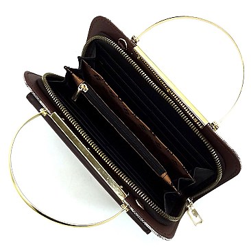 PM Monogram Round Top Handle Crossbody Bag Clutch Wallet