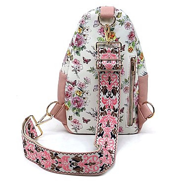 Stylish Sling Backpack with Guitar Strap