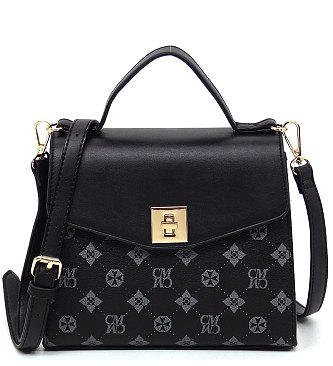 CM Monogram Twist Lock Flap Satchel