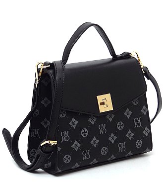 CM Monogram Twist Lock Flap Satchel