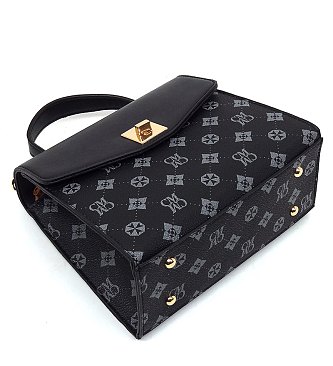 CM Monogram Twist Lock Flap Satchel