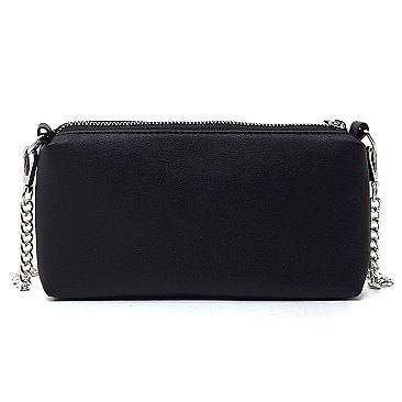 Allover Rhinestone Clutch Crossbody Bag