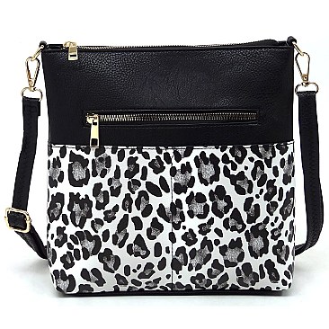 Fashion Animal Print Pocket Crossbody Bag