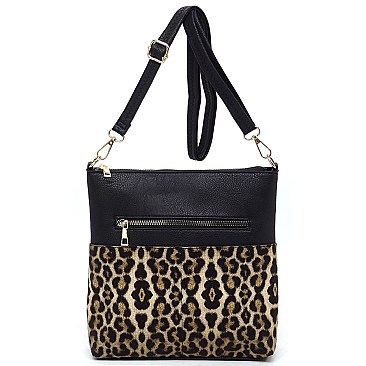 Fashion Animal Print Pocket Crossbody Bag