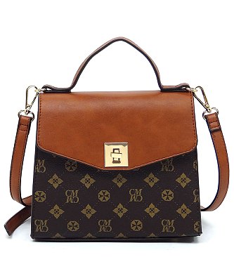 CM Monogram Twist Lock Flap Satchel