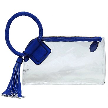 See Thru Transparent Clear Cuff Handle Clutch