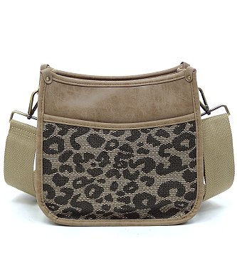 Leopard Colorblock Hobo Crossbody Bag