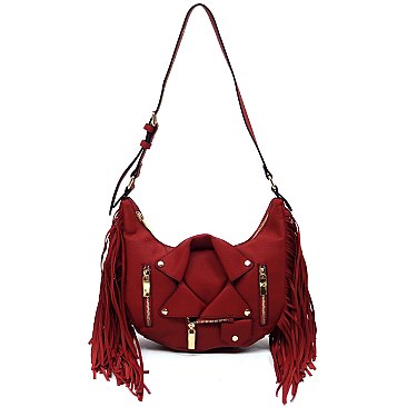 Motorcycle Jacket Fringe Shoulder Bag Hobo
