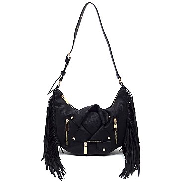 Motorcycle Jacket Fringe Shoulder Bag Hobo