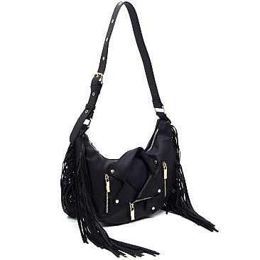 Motorcycle Jacket Fringe Shoulder Bag Hobo