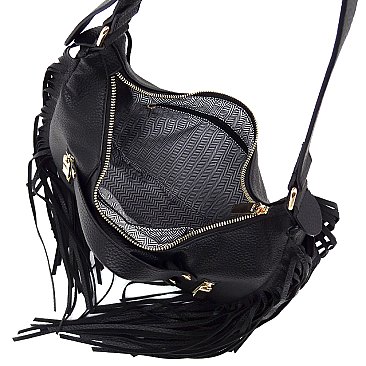 Motorcycle Jacket Fringe Shoulder Bag Hobo