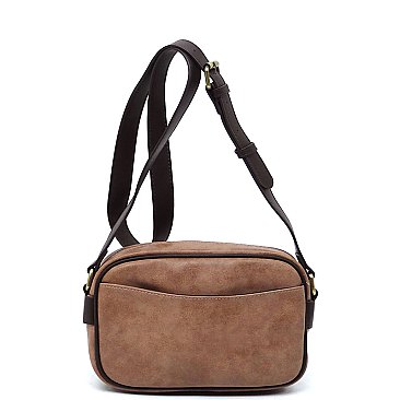 Real Suede Leather Boxy Crossbody Bag