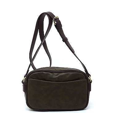 Real Suede Leather Boxy Crossbody Bag