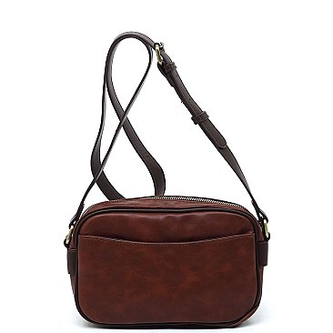 Real Suede Leather Boxy Crossbody Bag