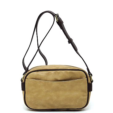 Real Suede Leather Boxy Crossbody Bag