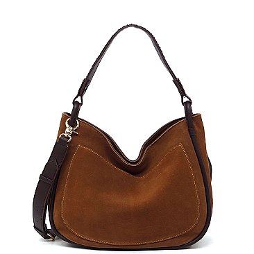 Real Suede Leather Shoulder Bag Hobo