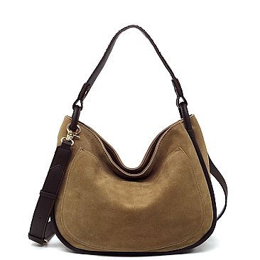 Real Suede Leather Shoulder Bag Hobo