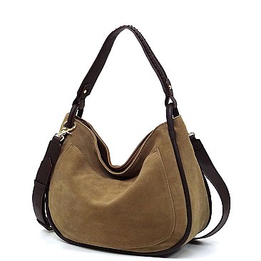 Real Suede Leather Shoulder Bag Hobo