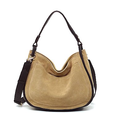 Real Suede Leather Shoulder Bag Hobo