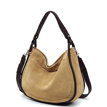 Real Suede Leather Shoulder Bag Hobo