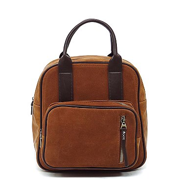 Real Suede Leather Backpack