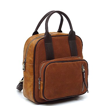 Real Suede Leather Backpack