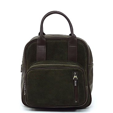 Real Suede Leather Backpack