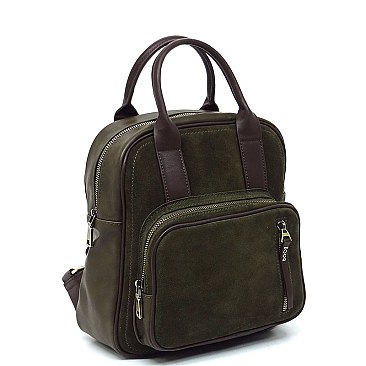 Real Suede Leather Backpack