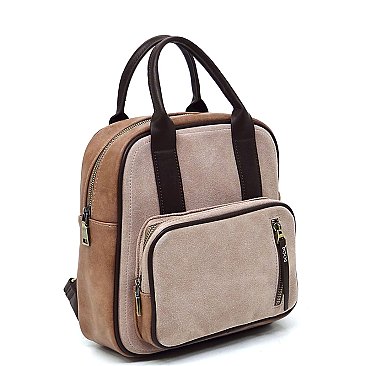 Real Suede Leather Backpack