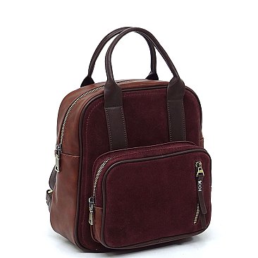 Real Suede Leather Backpack