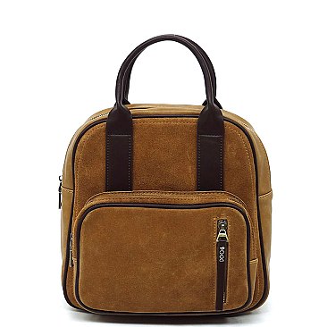 Real Suede Leather Backpack