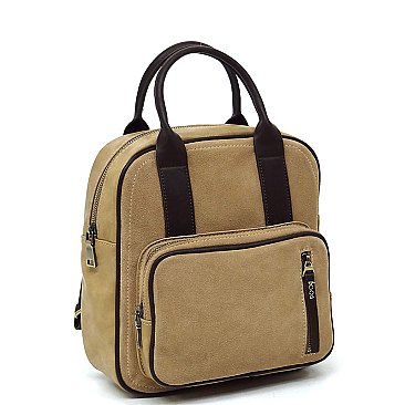 Real Suede Leather Backpack