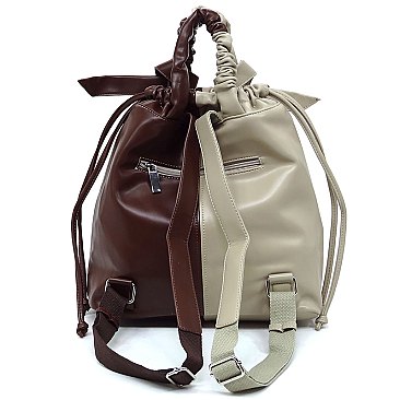 Fashion Colorblock 2-Way Tote Backpack