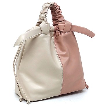 Fashion Colorblock 2-Way Tote Backpack