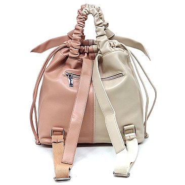 Fashion Colorblock 2-Way Tote Backpack