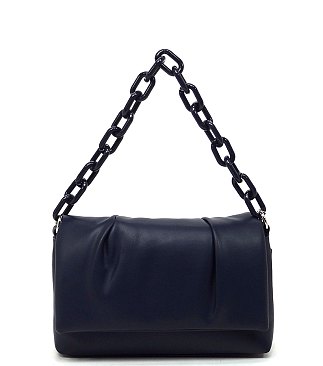 Acrylic Chain Link Puffy Flap Crossbody Bag