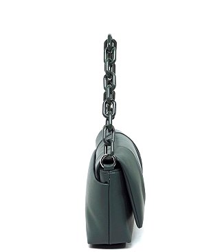 Acrylic Chain Link Puffy Flap Crossbody Bag