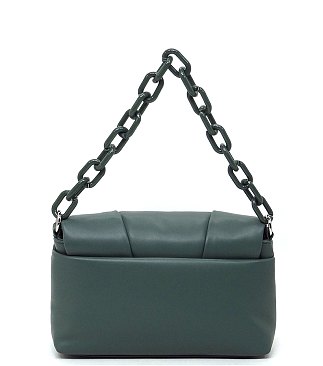 Acrylic Chain Link Puffy Flap Crossbody Bag