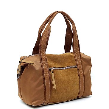 Real Suede Leather 2-Way Satchel