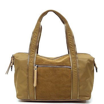 Real Suede Leather 2-Way Satchel